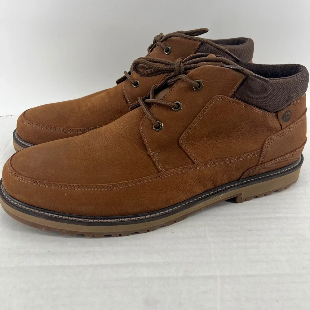 Dunham Boots Men's Size 15 4E Waterproof‎ Leather Chukka Brown Lace Up